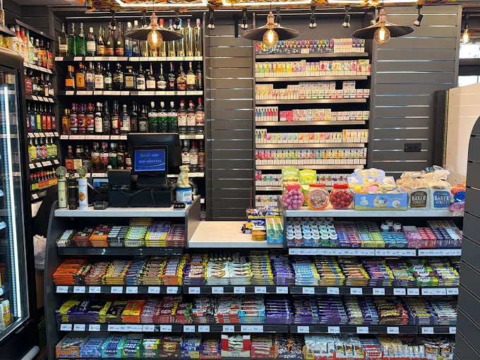 B X N Stores Checkout Till and Vape Vault Wall